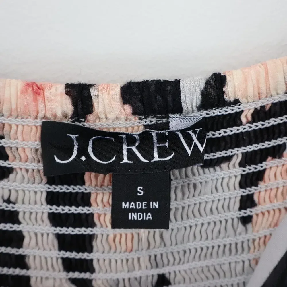 J.Crew Ruffle Maxi Dress Peony Print Oyster Grey Pink Size Small NWT